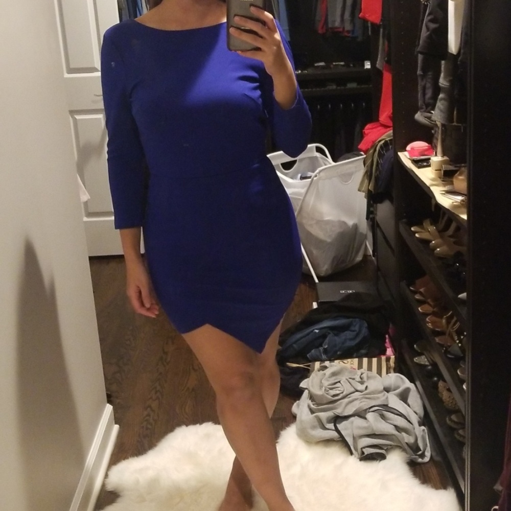 Blue long sleeve dress